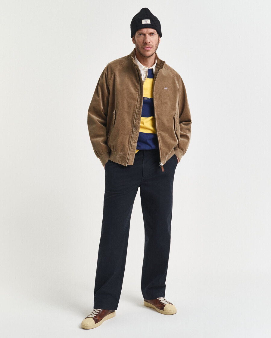 corduroy harrington-jas - licht taupe