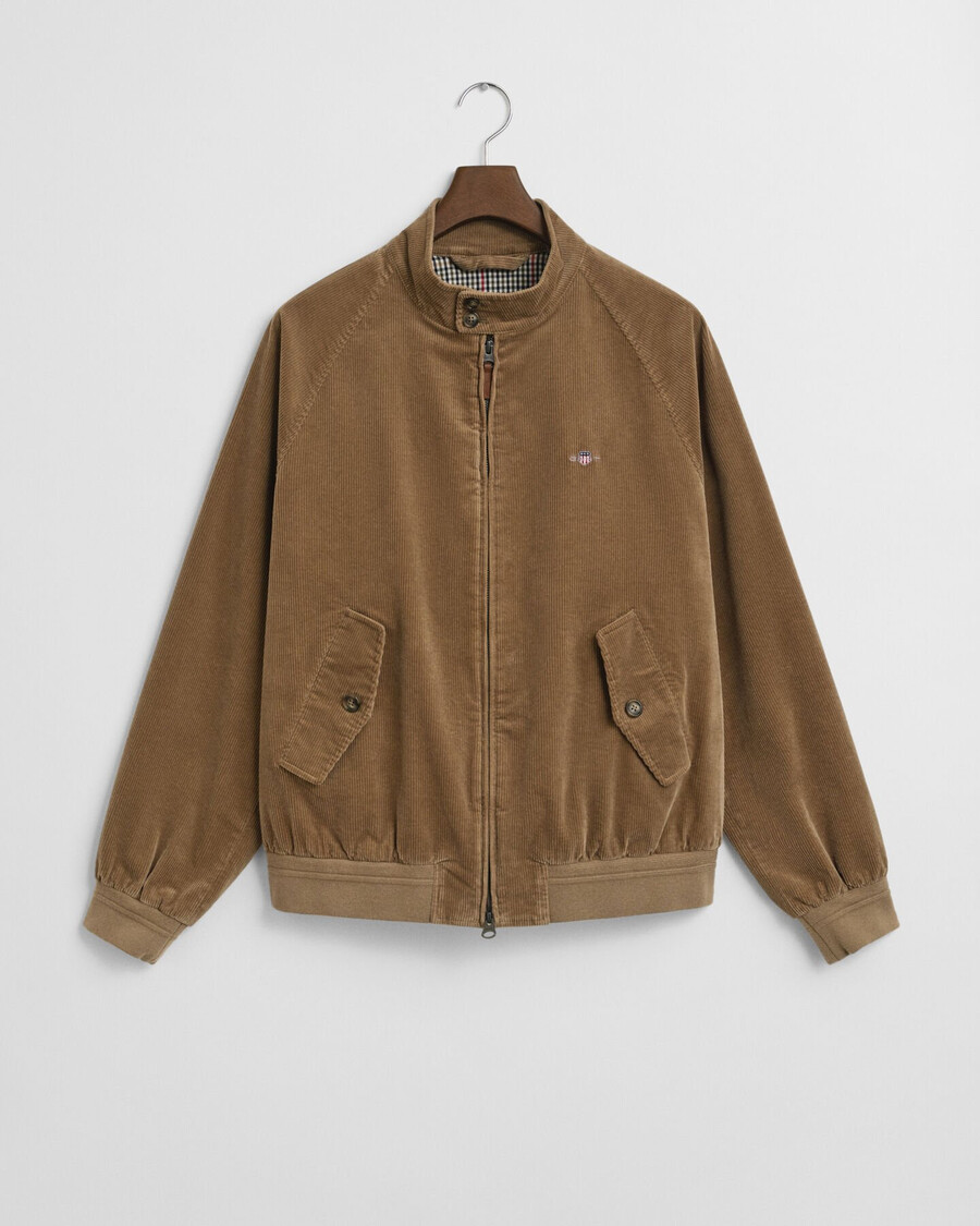 corduroy harrington-jas - licht taupe
