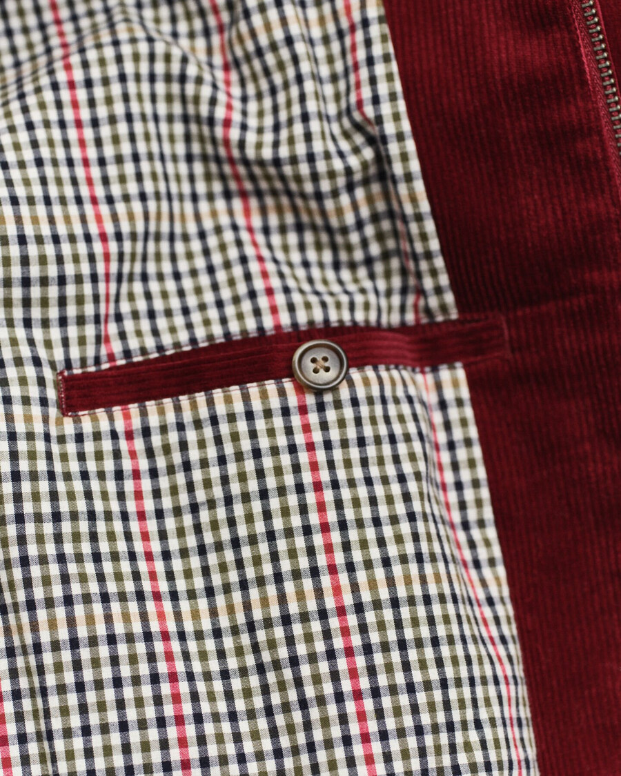 corduroy harrington-jas - volle rode kleur