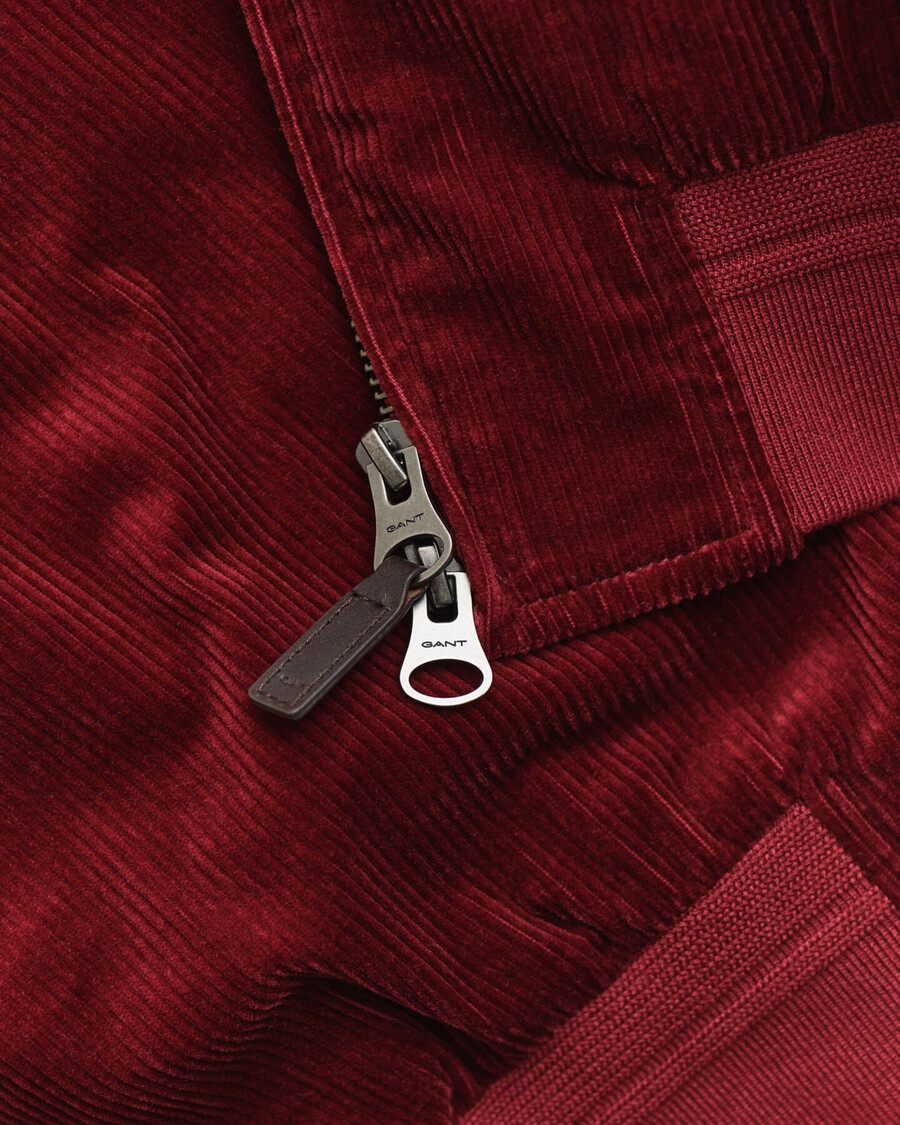 corduroy harrington-jas - volle rode kleur
