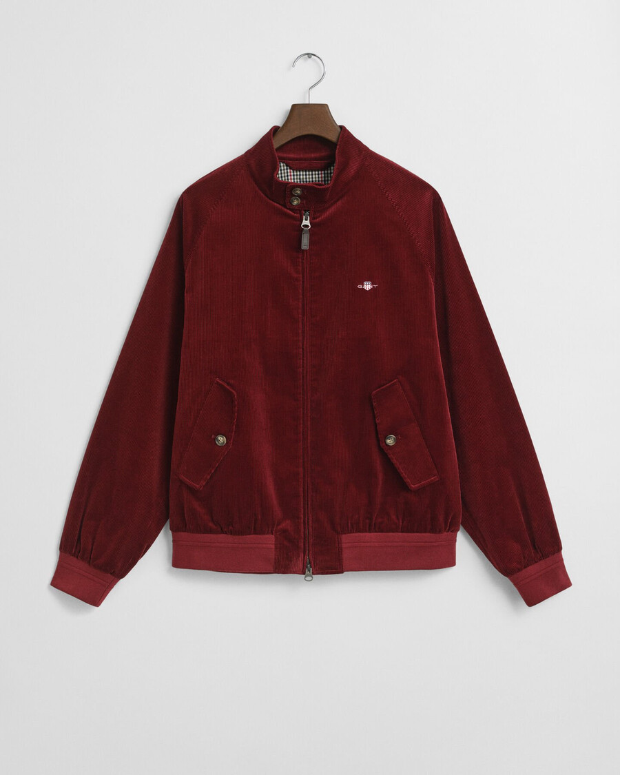 corduroy harrington-jas - volle rode kleur