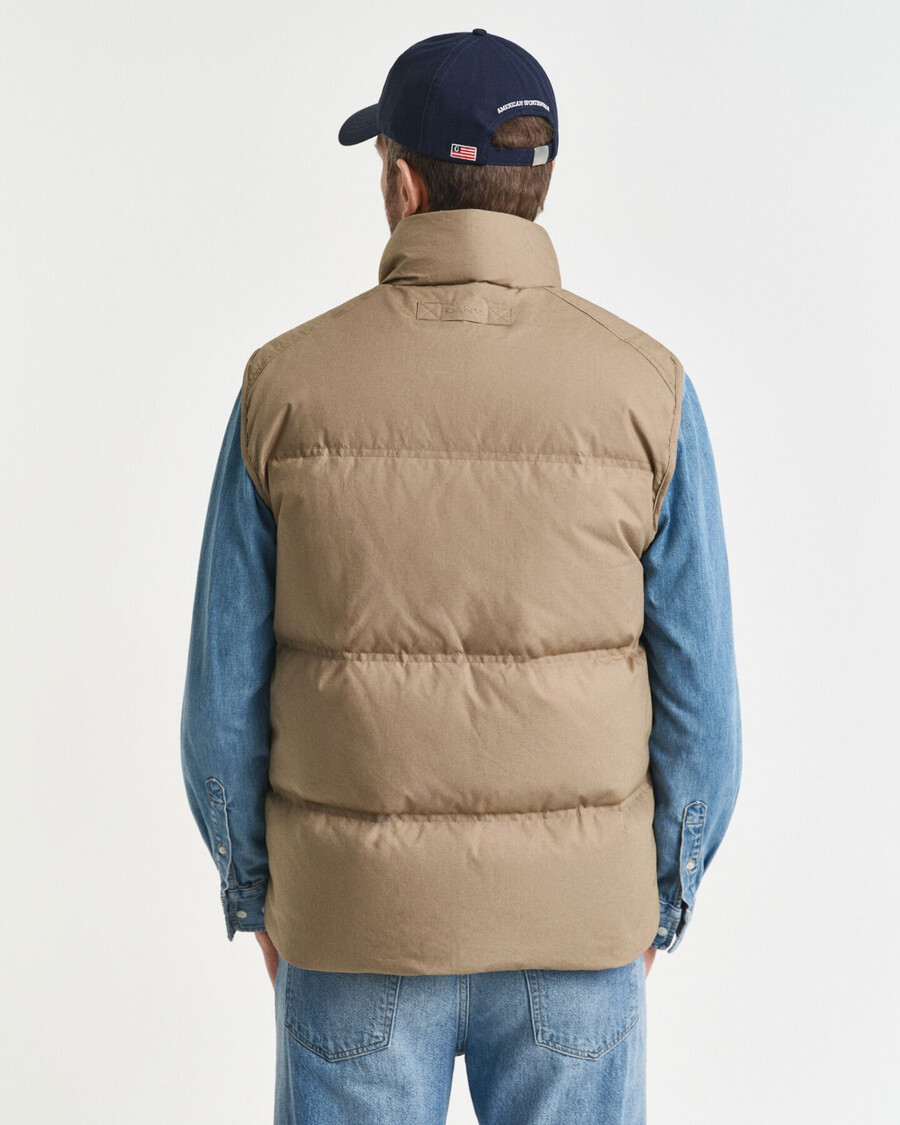 katoenen halfdonsvest - licht taupe