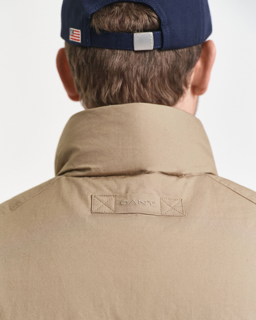 katoenen halfdonsvest - licht taupe
