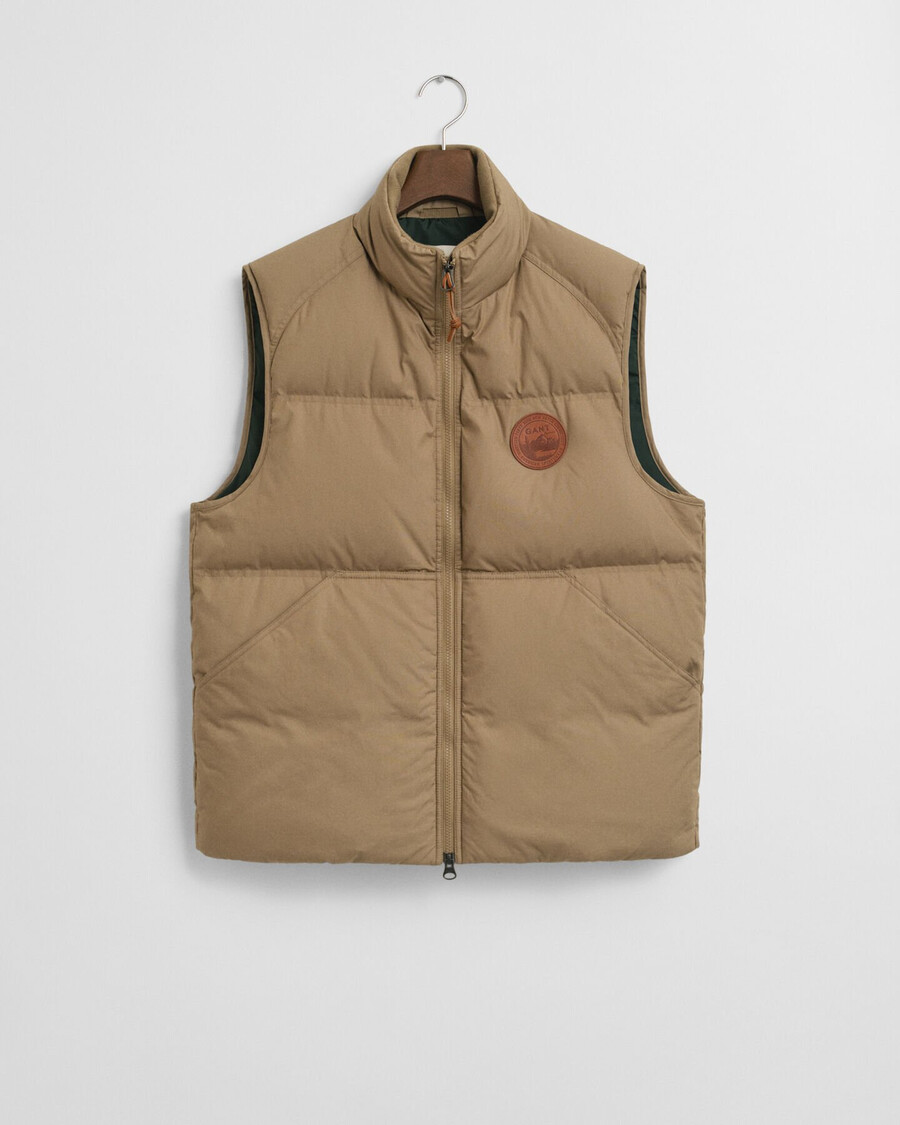 katoenen halfdonsvest - licht taupe