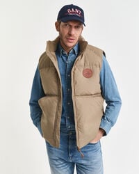 katoenen halfdonsvest - licht taupe