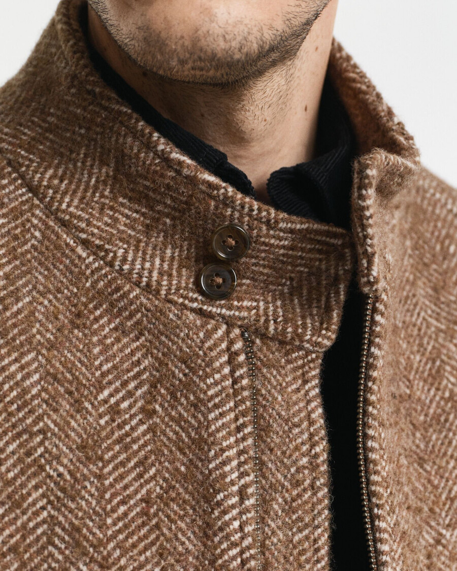 harrington wollen jas - warm kaki