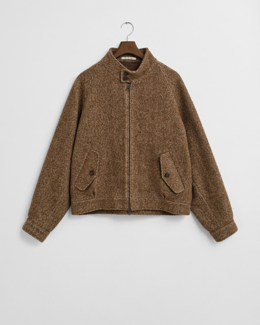 harrington wollen jas - warm kaki