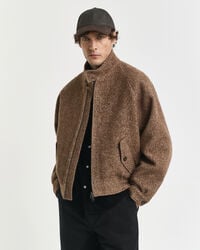 harrington wollen jas - warm kaki