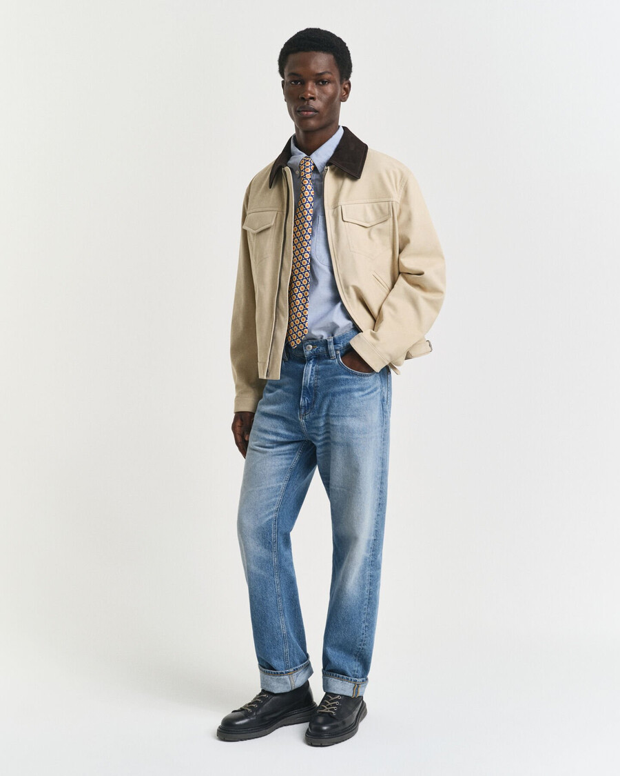 leren rodeo jas - putty