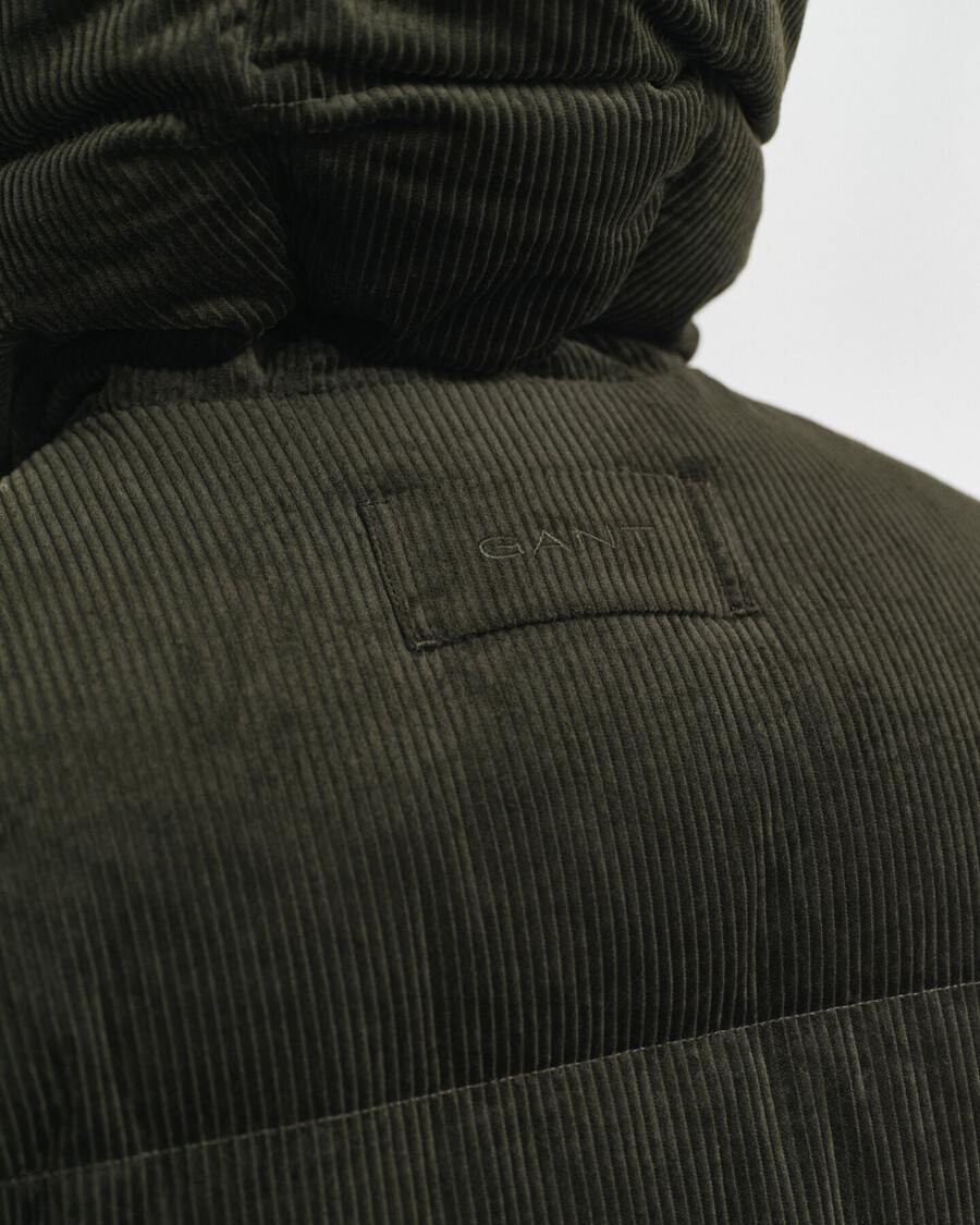corduroy donsjack - donker mosgroen