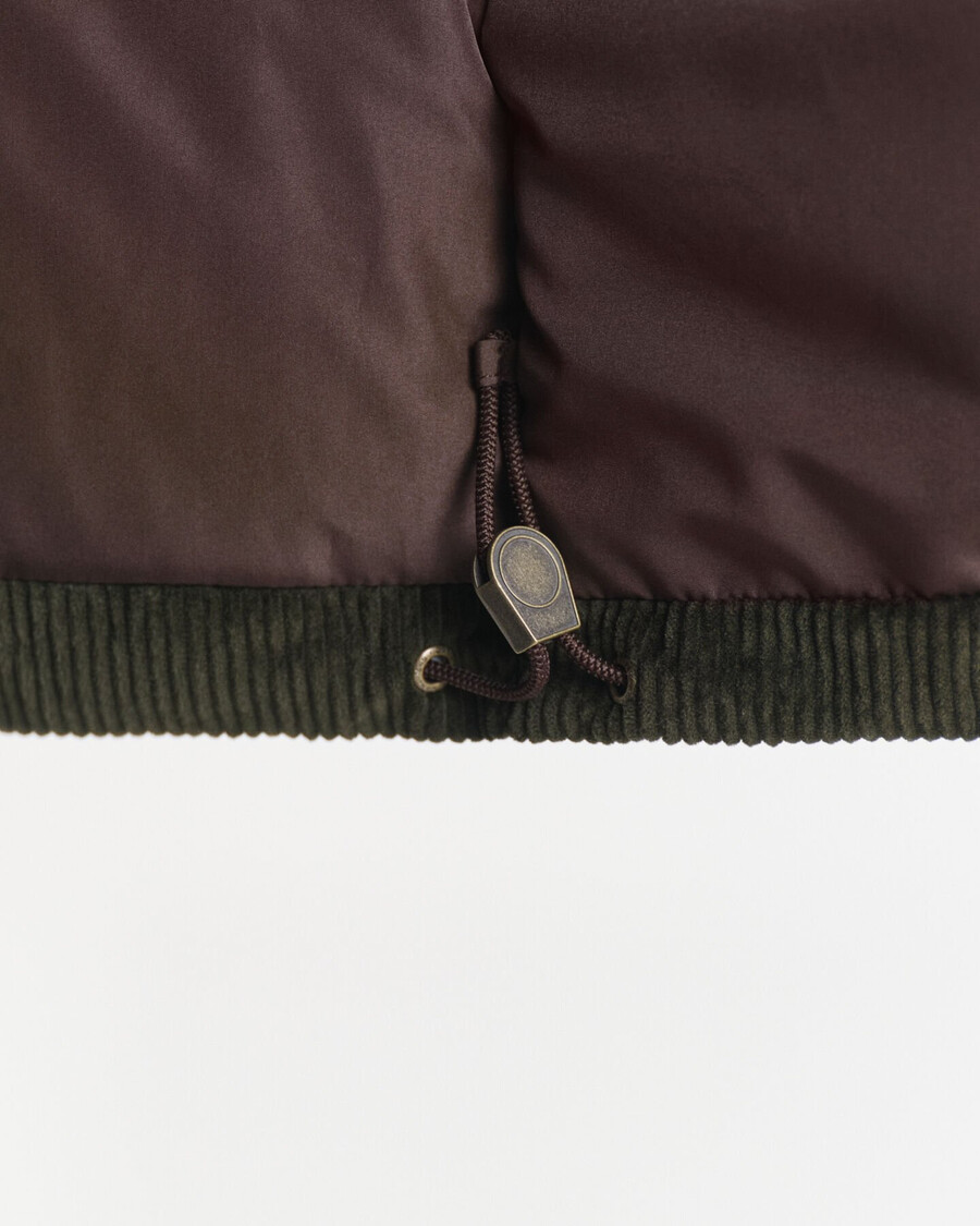 corduroy donsjack - donker mosgroen