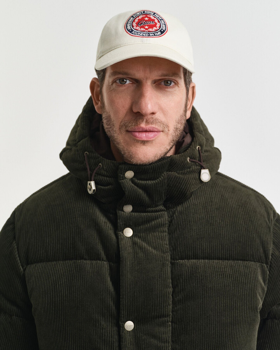 corduroy donsjack - donker mosgroen