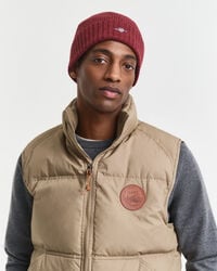 shield wollen muts - vol en rood
