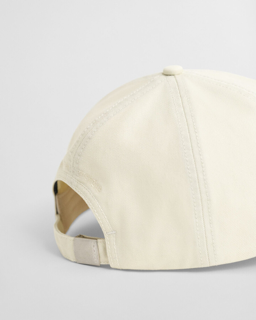 cap van katoenen twill met grafische print - crème