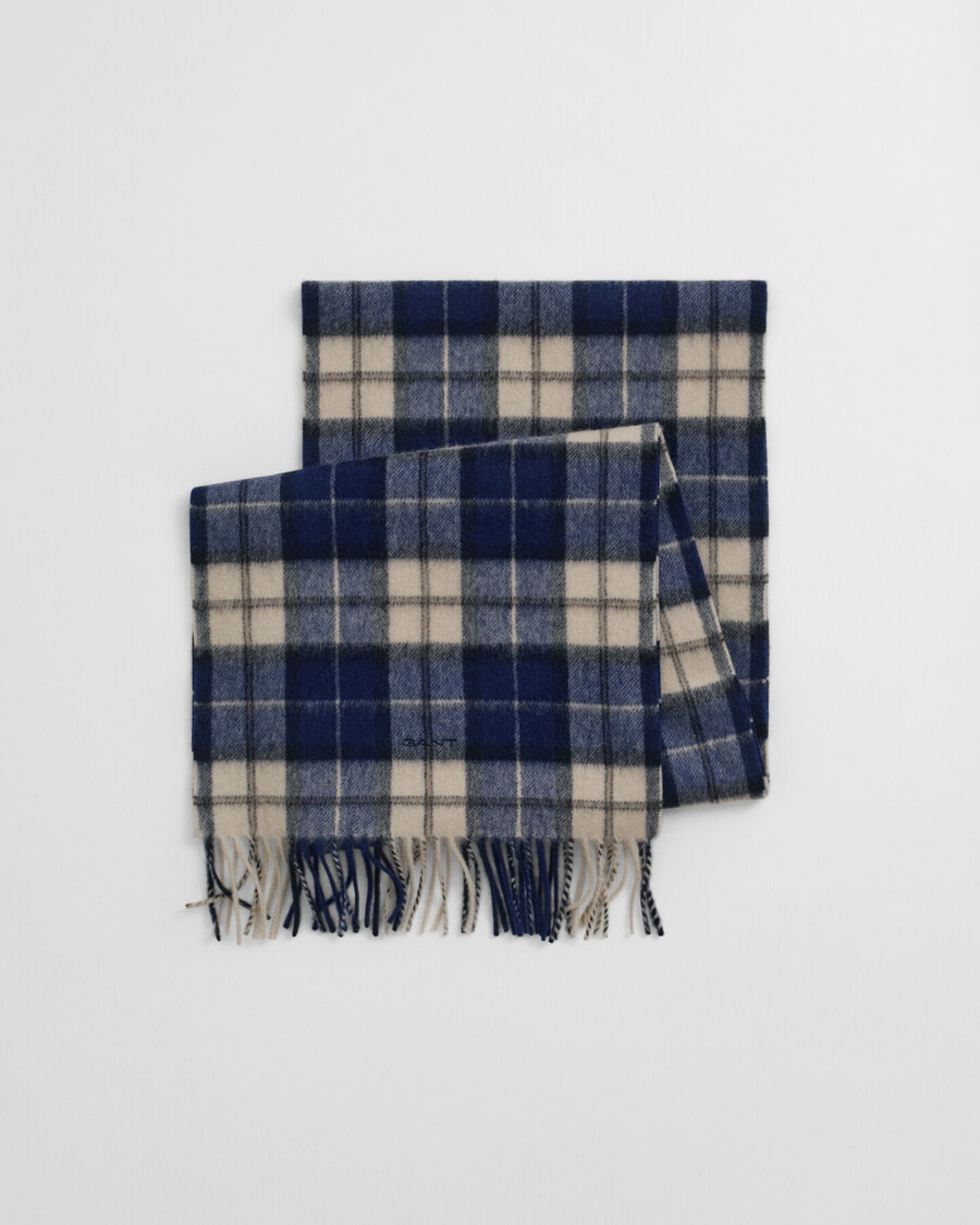 geruite wollen sjaal - perzisch blauw