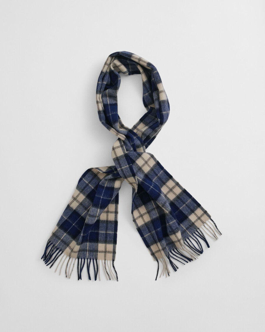 geruite wollen sjaal - perzisch blauw