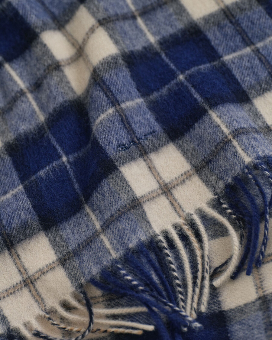 geruite wollen sjaal - perzisch blauw