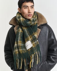 geruite sjaal van mohair en alpacamix - tartangroen
