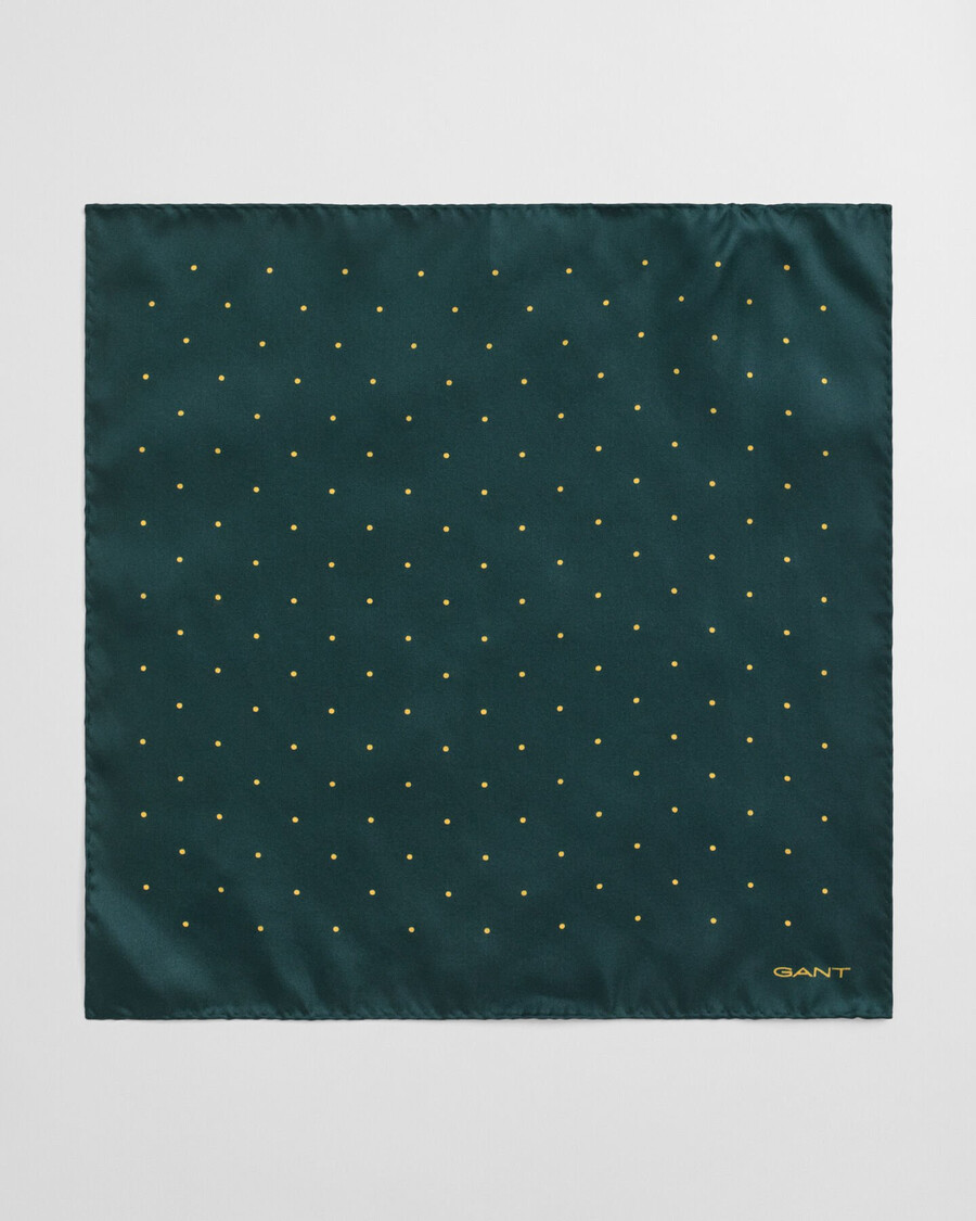 pochet met stippenprint - tartangroen