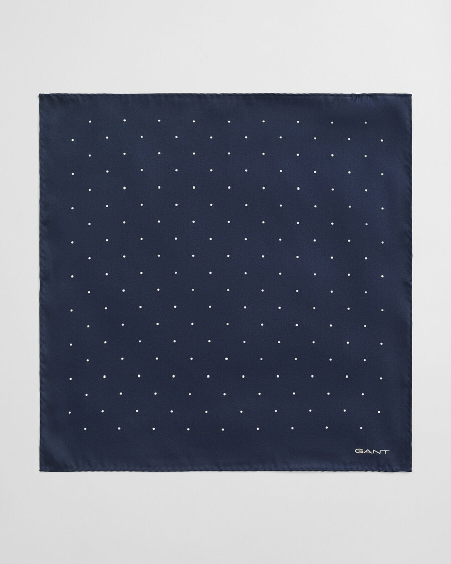 pochet met stippenprint - marine