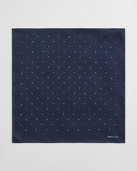 pochet met stippenprint - marine