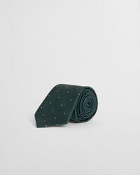 zijden stropdas met stippen - groen tartan