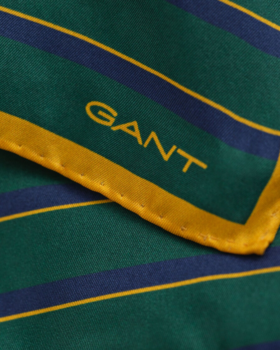 gestreept pochet - bosgroen