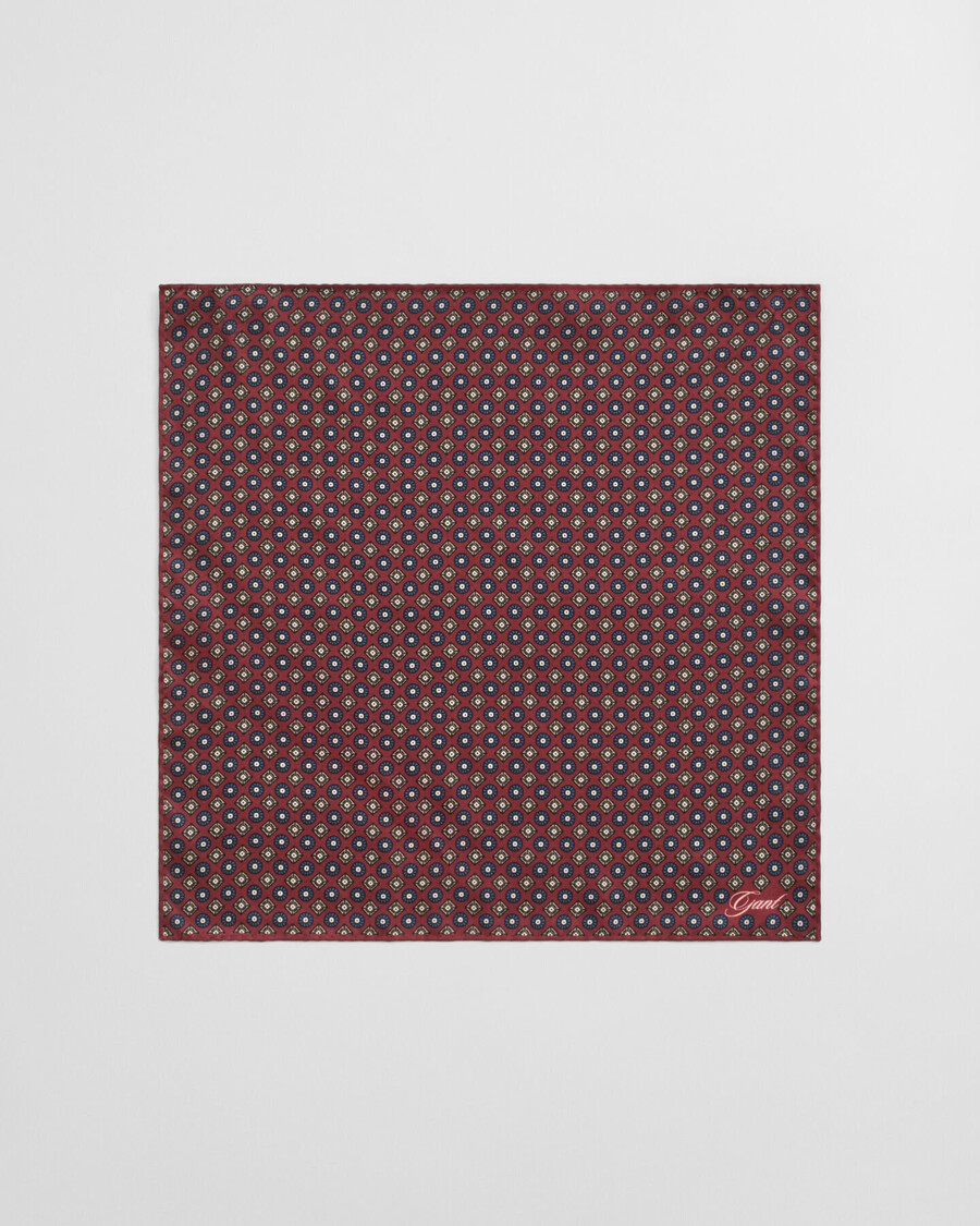 pochet met foulardprint - vol en rood