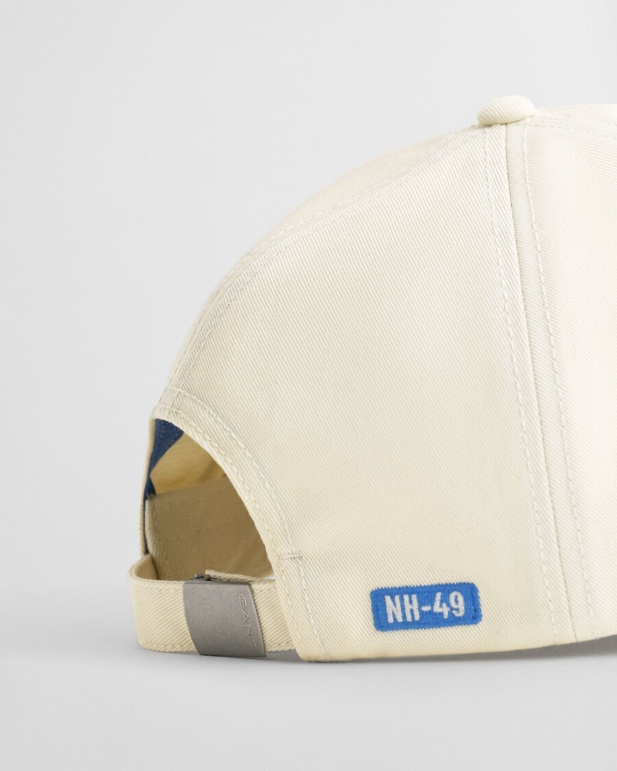 cap van katoenen twill met grafische print - crème