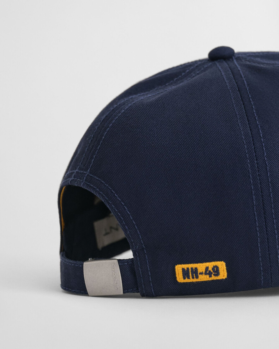 cap van katoenen twill met grafische print - avondblauw