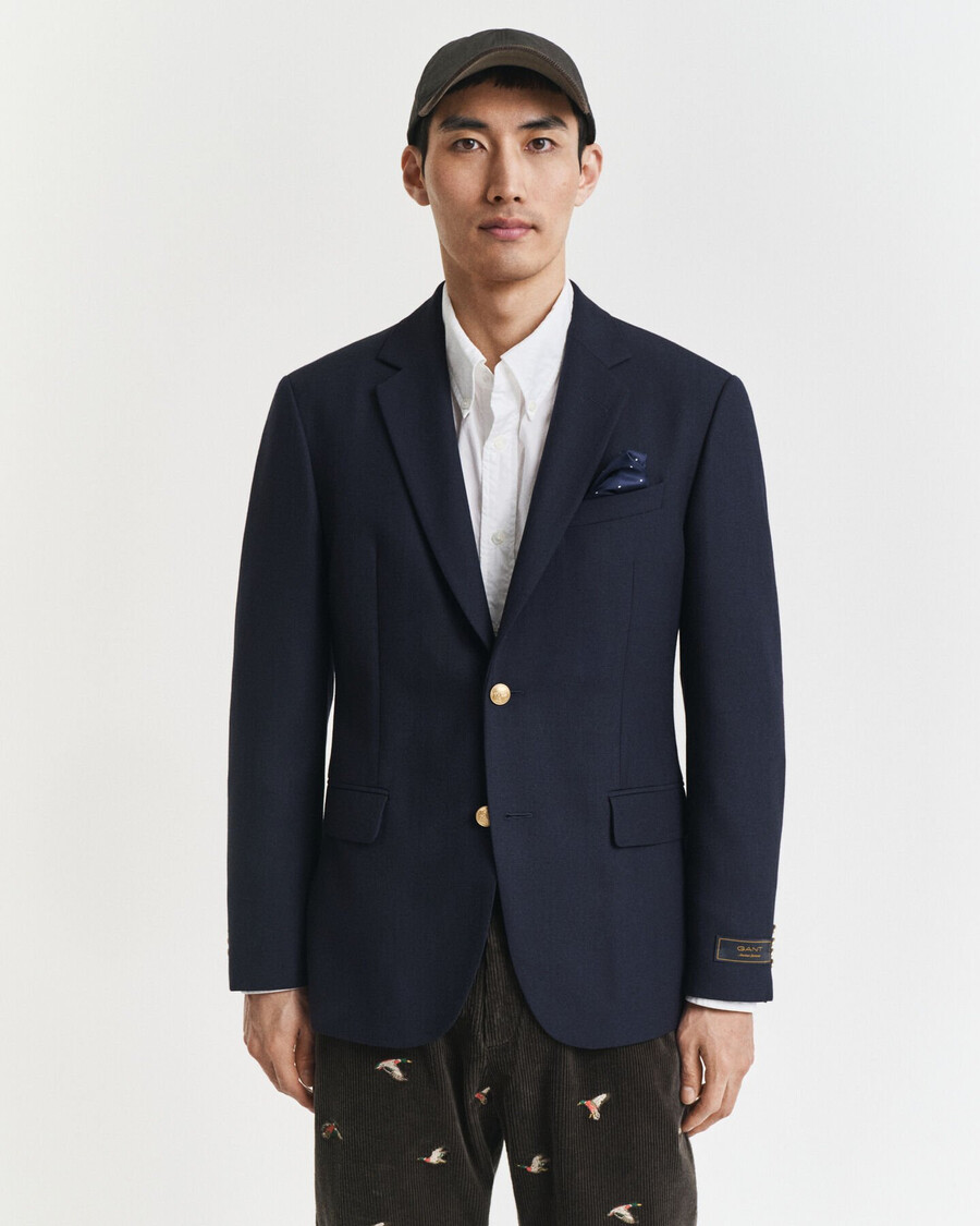 slim fit club bazer - avondblauw