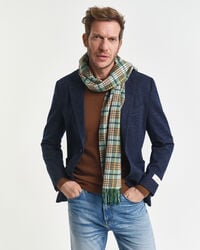 tweekleurige blazer van wol en katoenjersey - avondblauw