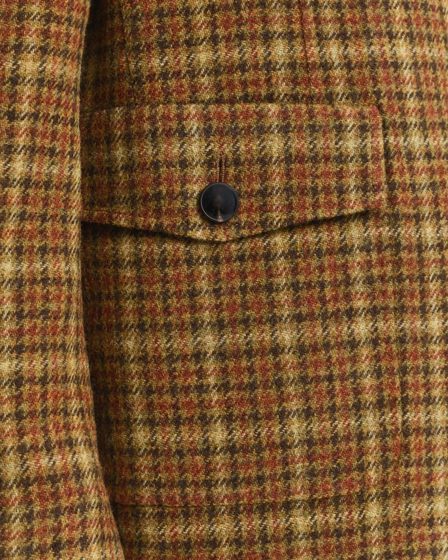 relaxte pasvorm geruite tweedblazer - pindakaas
