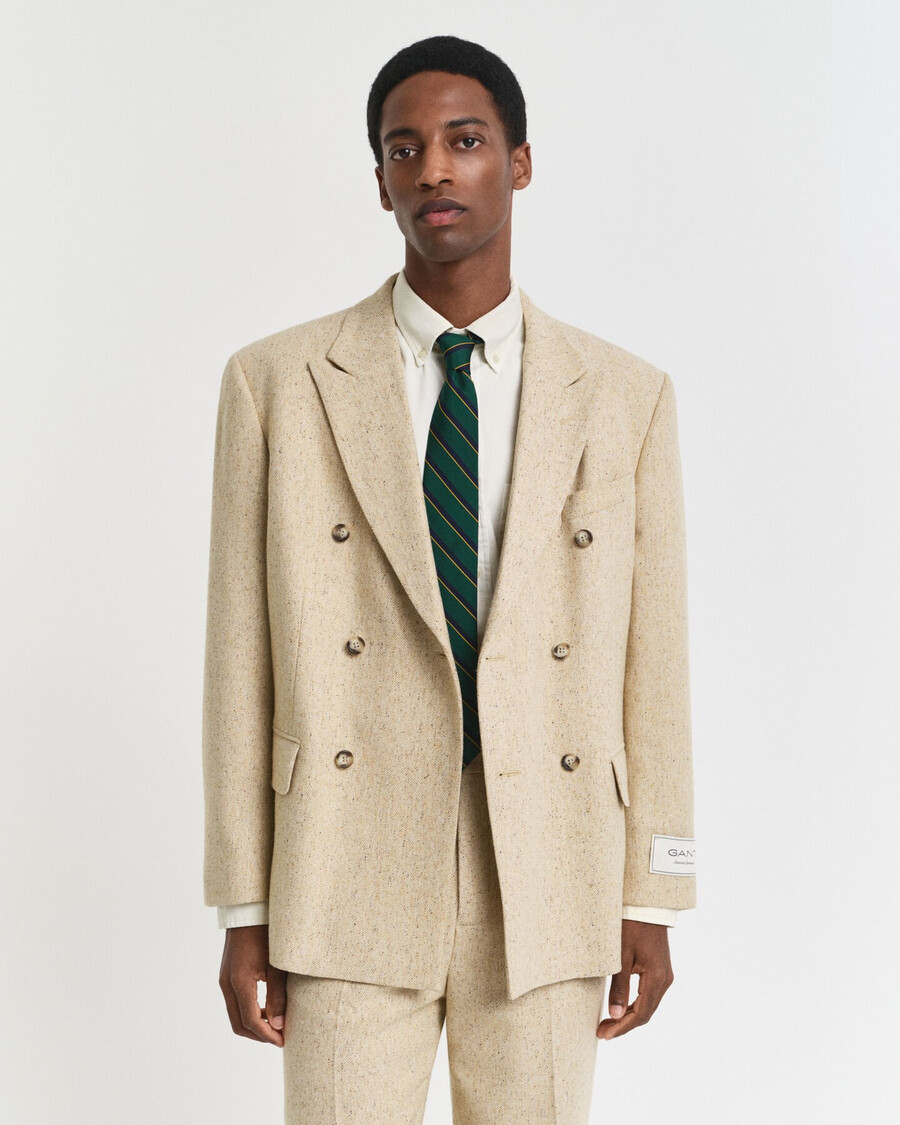 relaxed fit nepps herringbone colbert - concrete beige