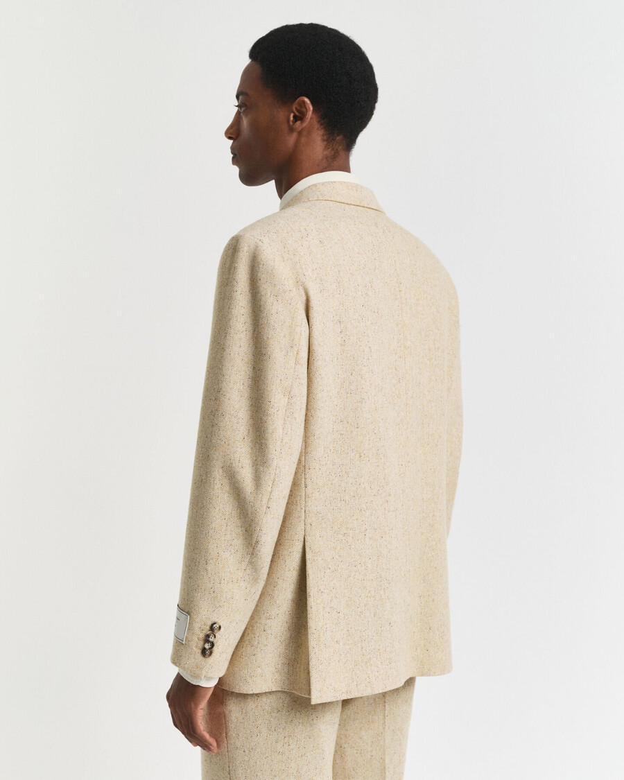 relaxed fit nepps herringbone colbert - concrete beige