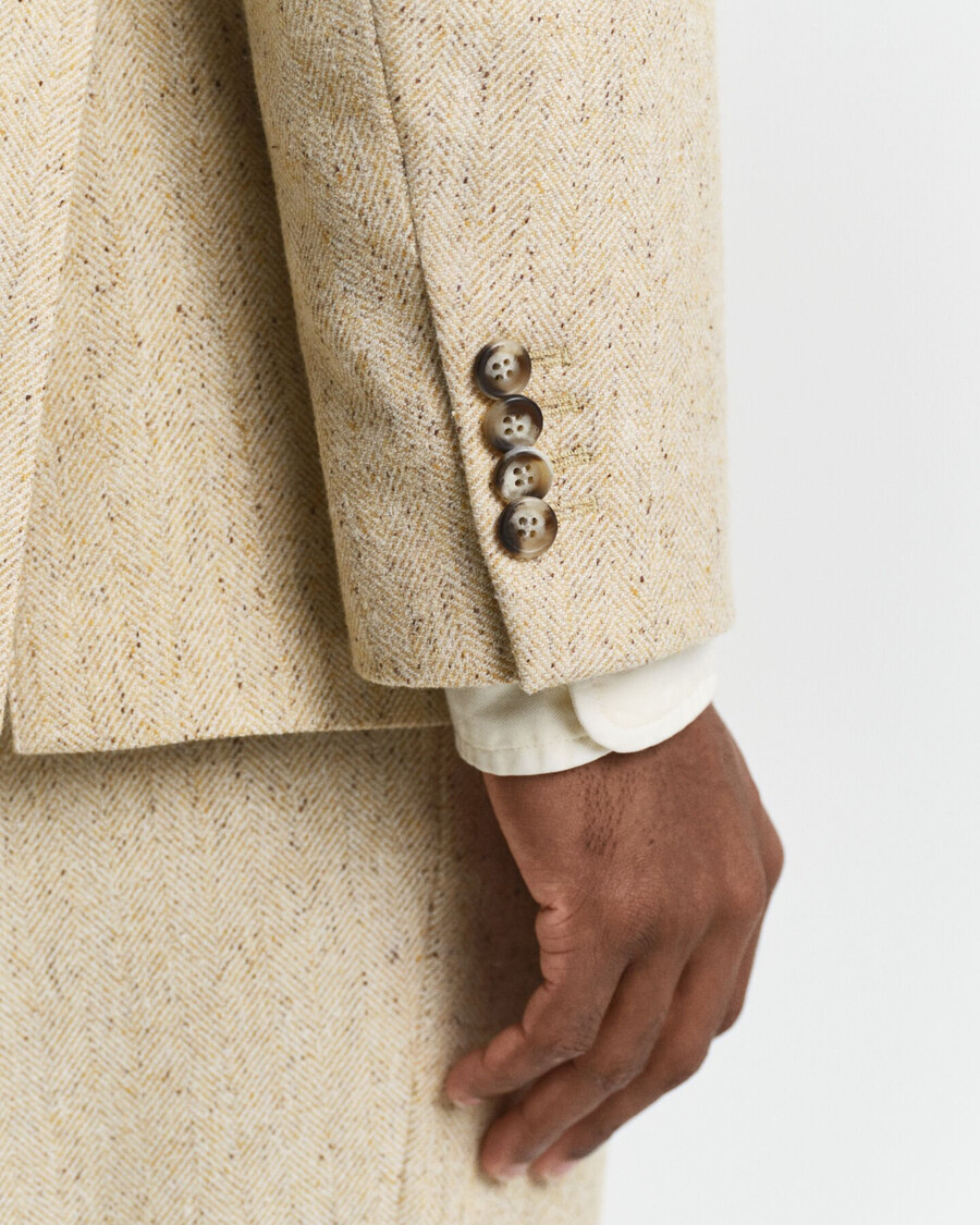 relaxed fit nepps herringbone colbert - concrete beige