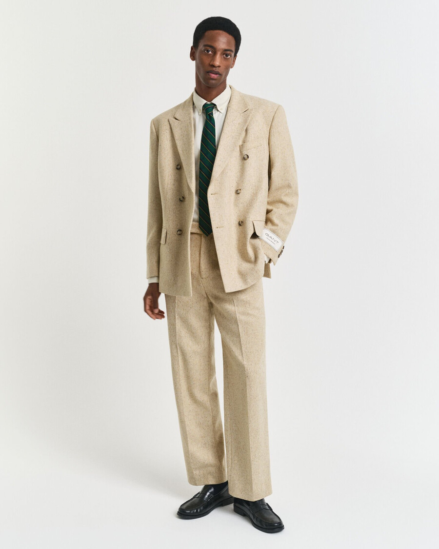 relaxed fit nepps herringbone colbert - concrete beige