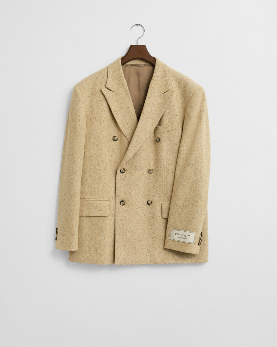 relaxed fit nepps herringbone colbert - concrete beige