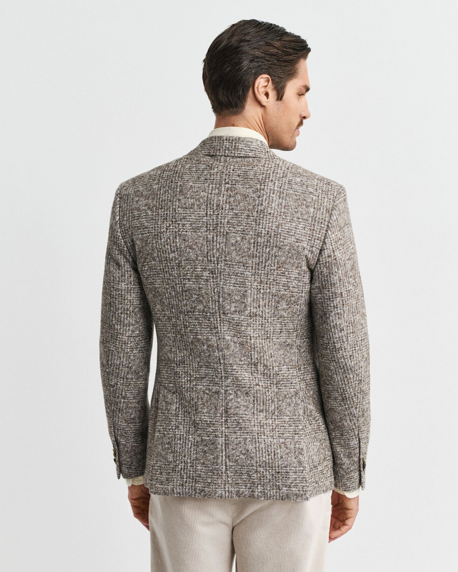 geruite gebreide blazer - zaadkleurmelange