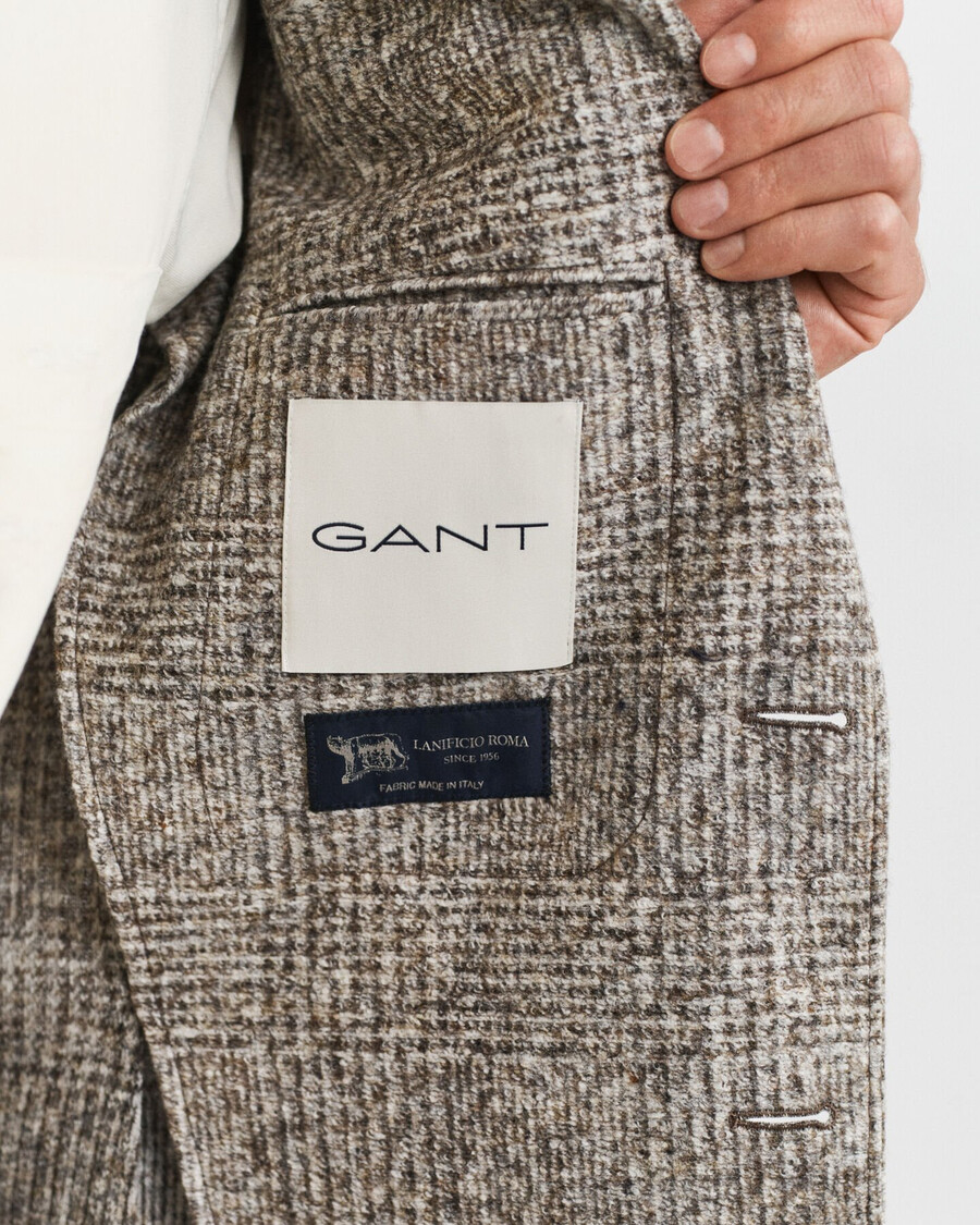 geruite gebreide blazer - zaadkleurmelange