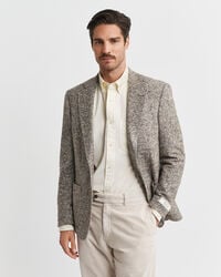 geruite gebreide blazer - zaadkleurmelange