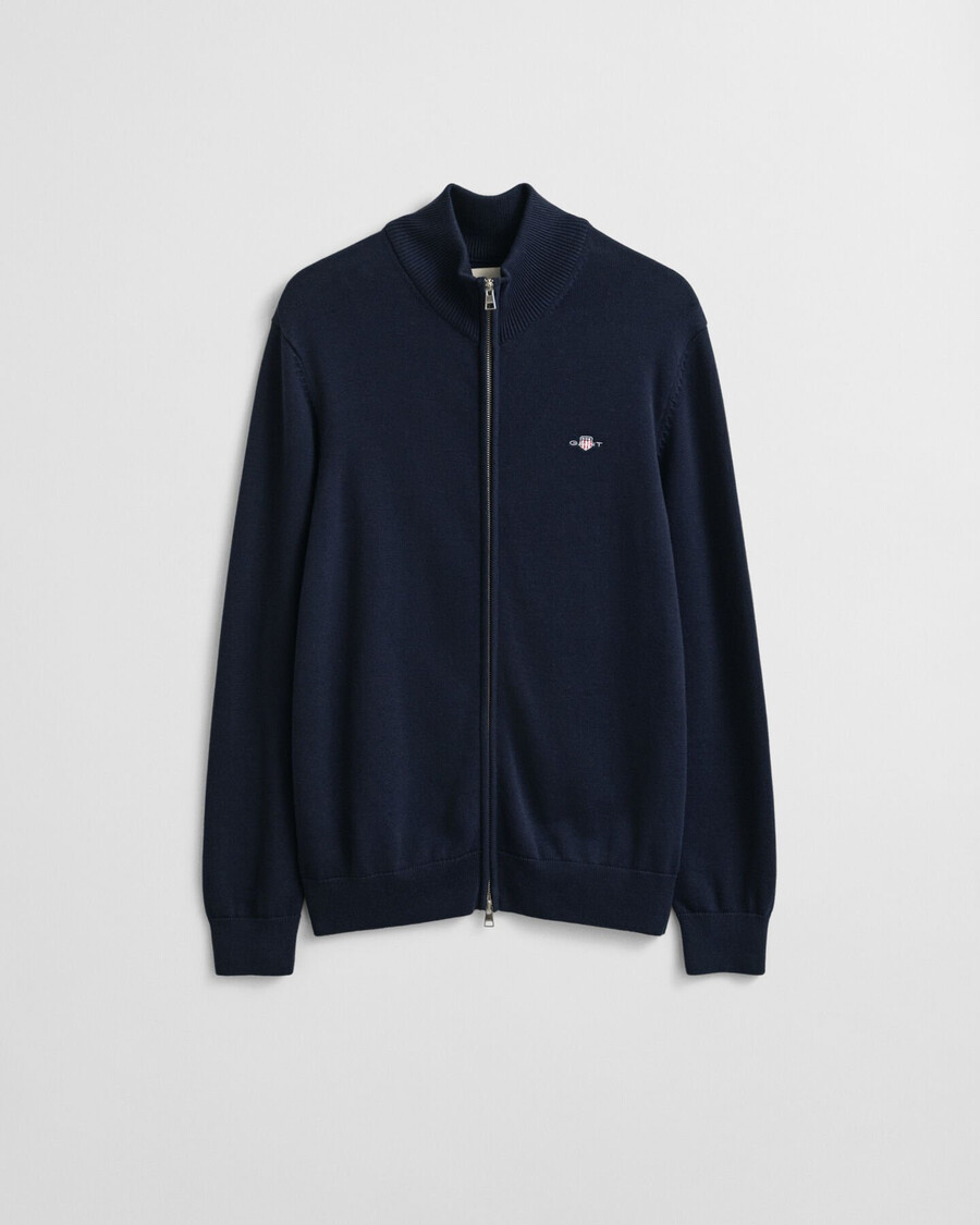 casual katoenen vest met rits - avondblauw