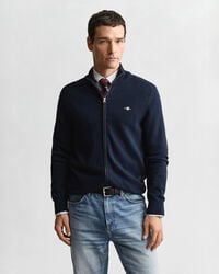 casual katoenen vest met rits - avondblauw