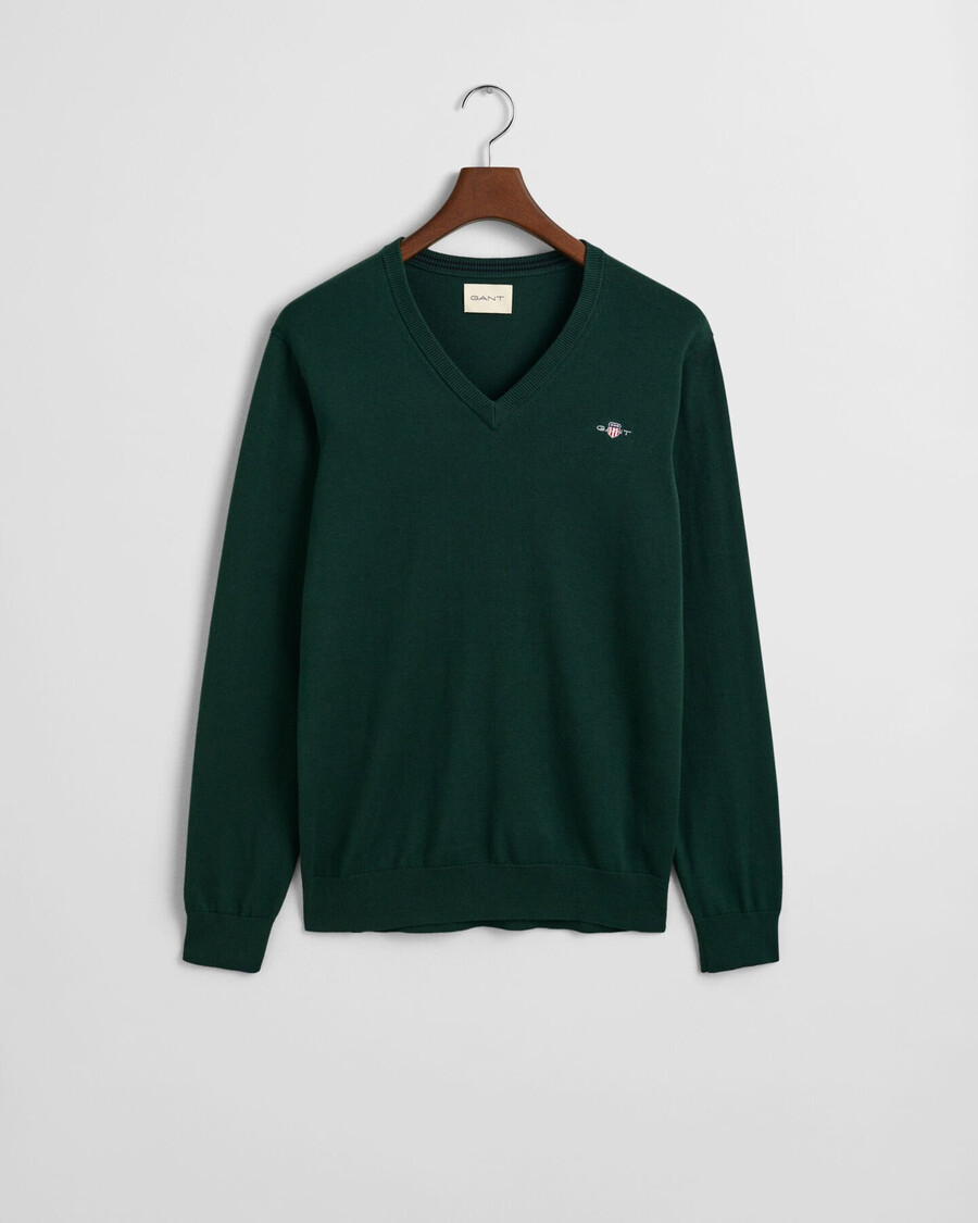 klassieke katoenen v-hals trui - tartan groen