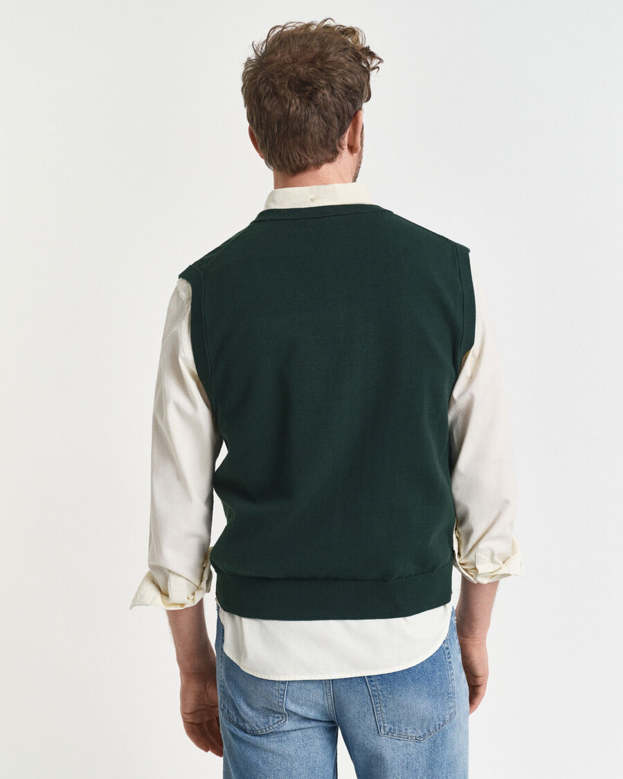 klassiek katoenen vest - groen met ruitpatroon