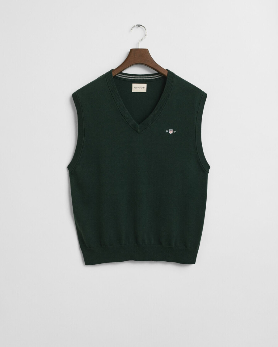 klassiek katoenen vest - groen met ruitpatroon