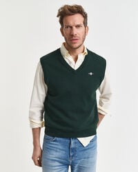 klassiek katoenen vest - groen met ruitpatroon
