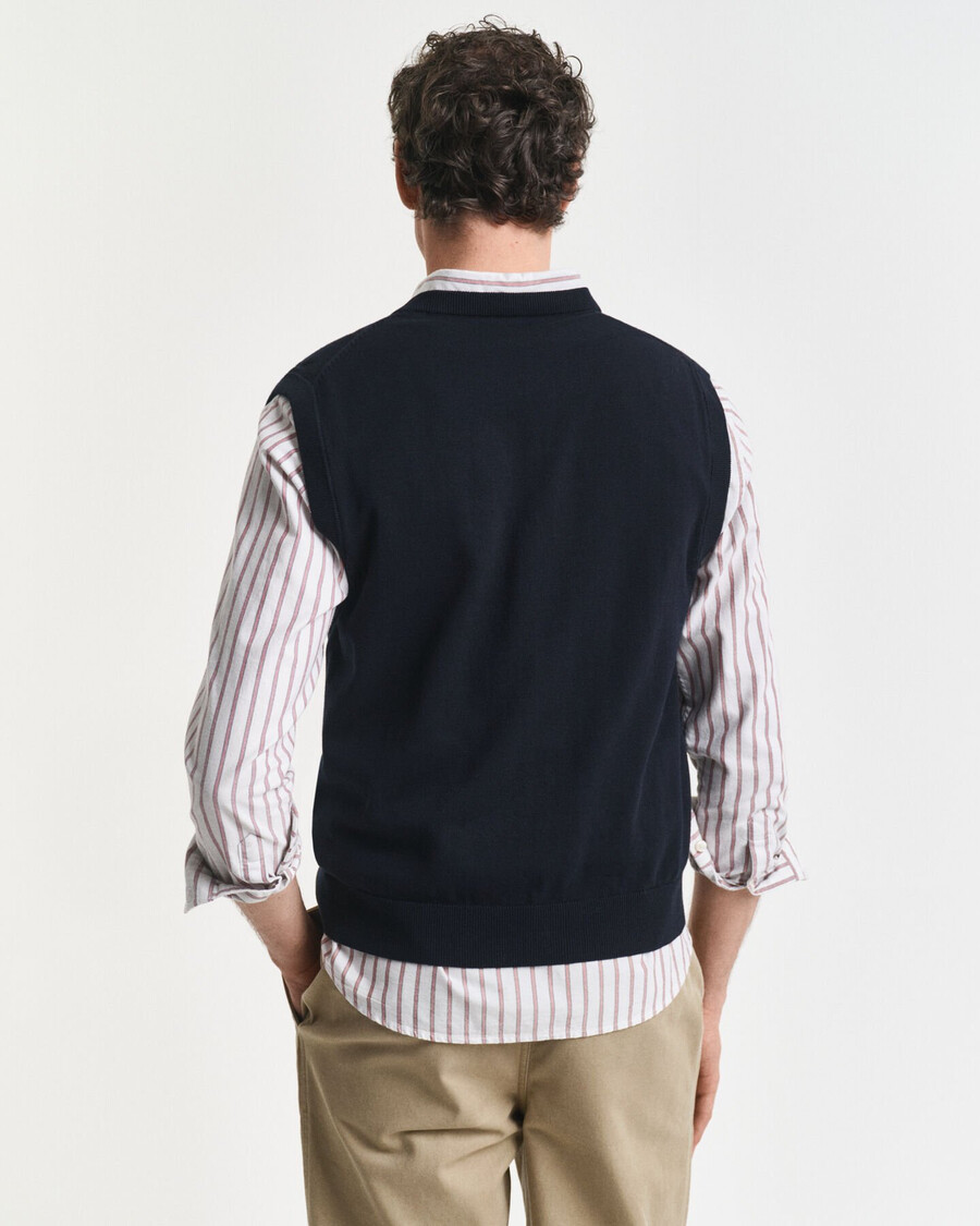 klassiek katoenen vest - avondblauw