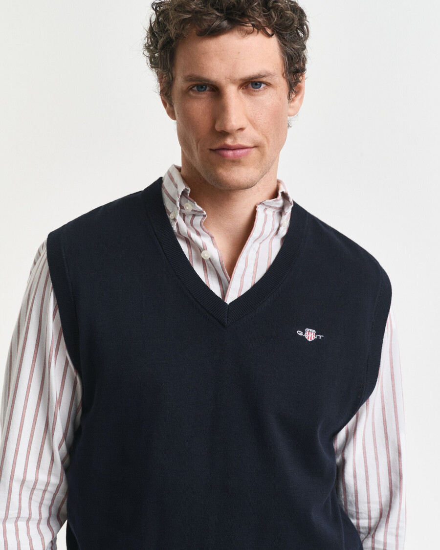 klassiek katoenen vest - avondblauw