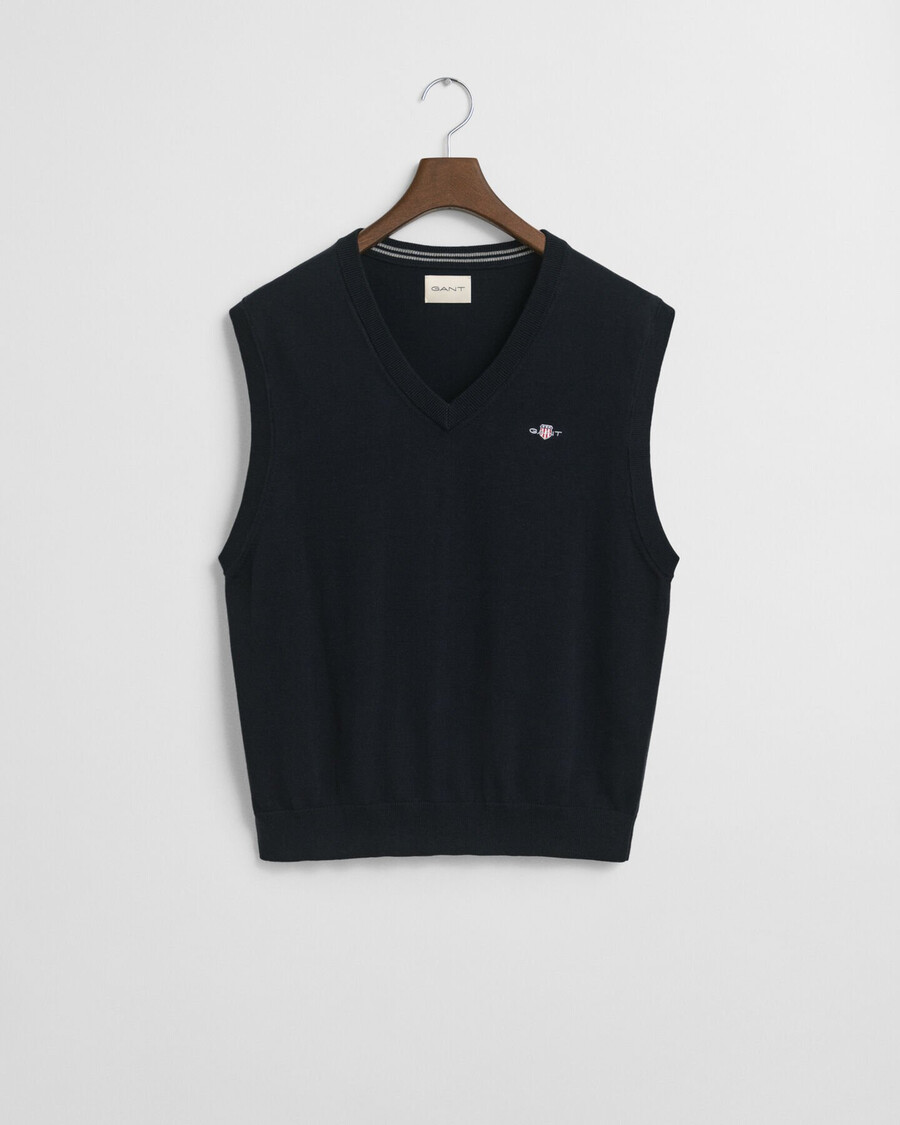 klassiek katoenen vest - avondblauw